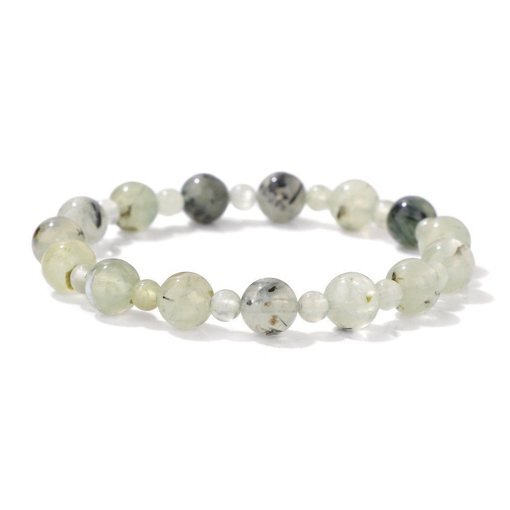 Minimalist Sweet Natural Crystal Beaded Bracelet Unisex 8mm Elastic Stretch Bangle with Star and Geometric Charms