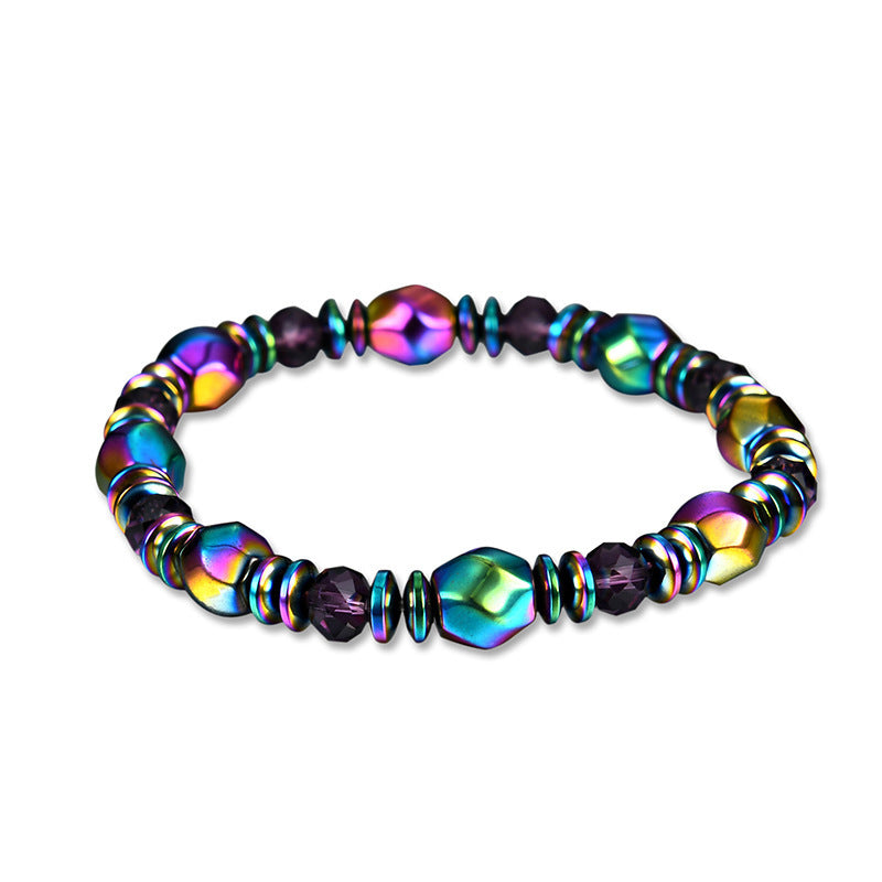 Sweet Geometric Hematite Magnetic Bracelet Unisex Handmade Woven Bangle