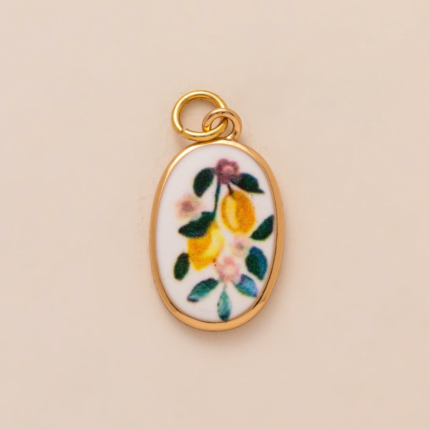 Vintage Gold Plated Brass Floral Heart Charm Bar for Unisex