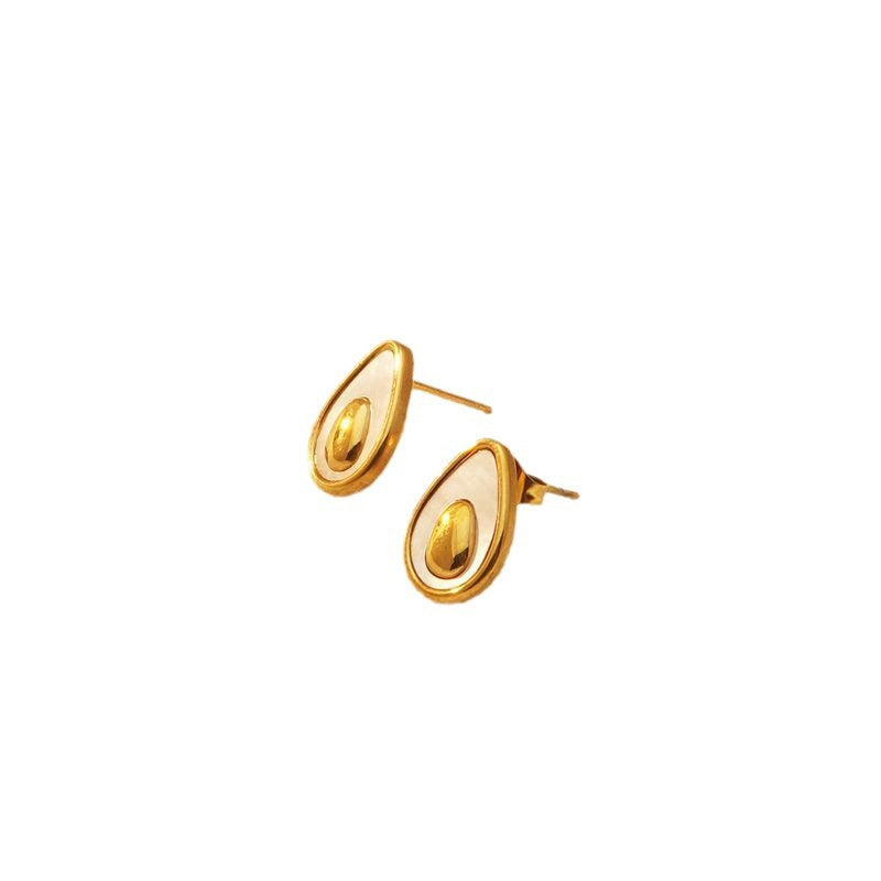 Set di gioielli placcati in acciaio inossidabile con motivo avocado minimalista da donna