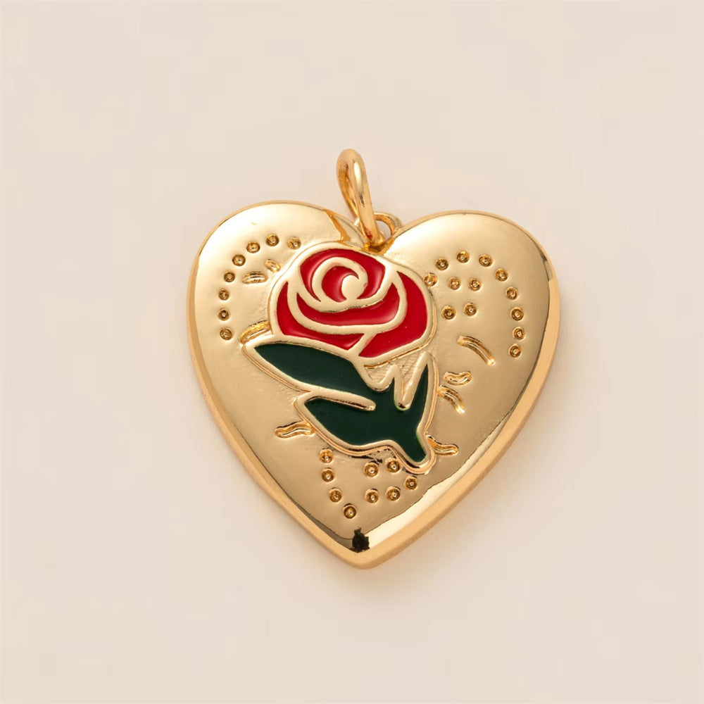 Sweet Gold Plated Titanium Steel Heart Bow Geometric Pendant Necklace for Unisex