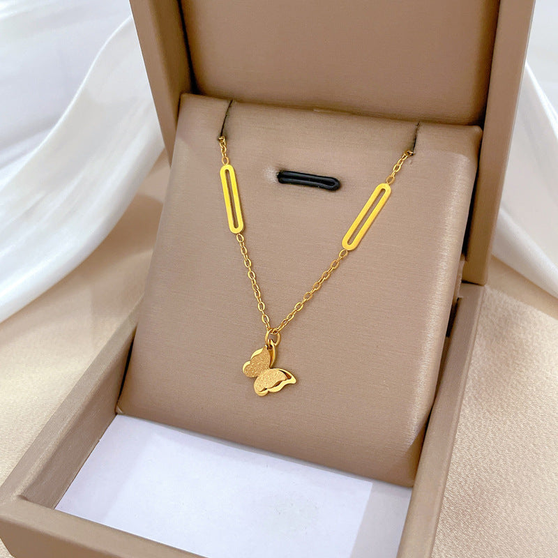 Collana Punk Minimalista Dolce Cuore Geometrico in Acciaio Inossidabile con Catena Irregolare