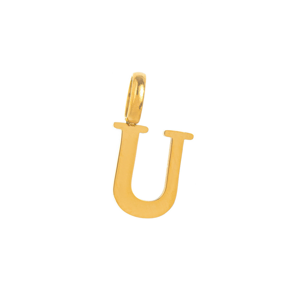 Minimalist Titanium Steel 18K Gold Plated PVD Letter Charm Bar