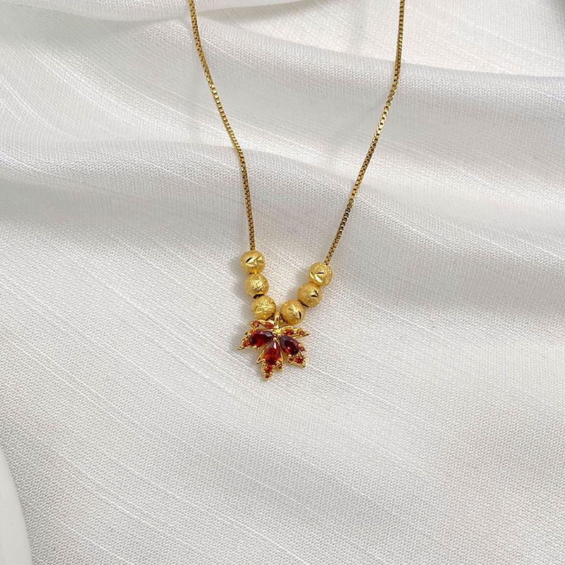 Original Design Irregular Pendant Necklace for Women in Titanium Steel with Plated Gold Finish