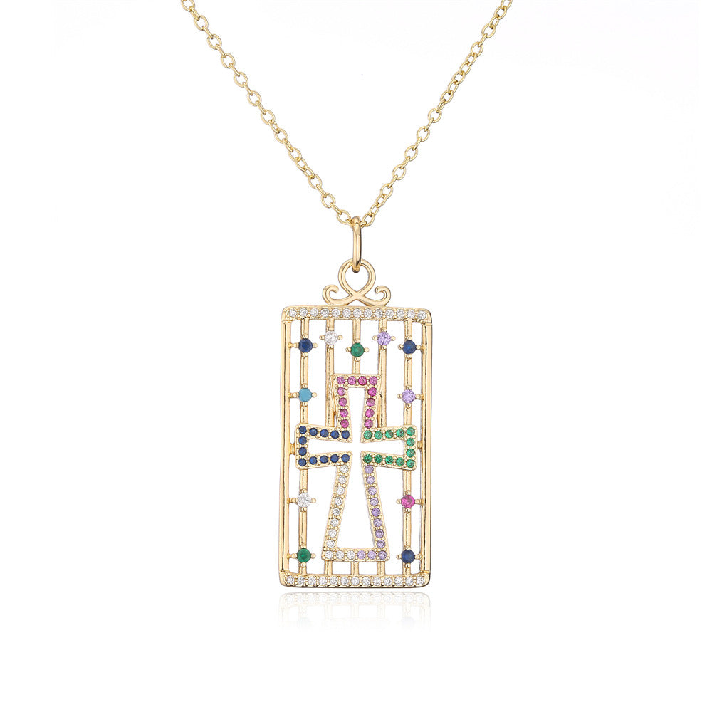 Minimalist Geometric Hollow Eye Crown Snake Necklace for Women in Copper with 18K Gold Plating and Zircon Inlay