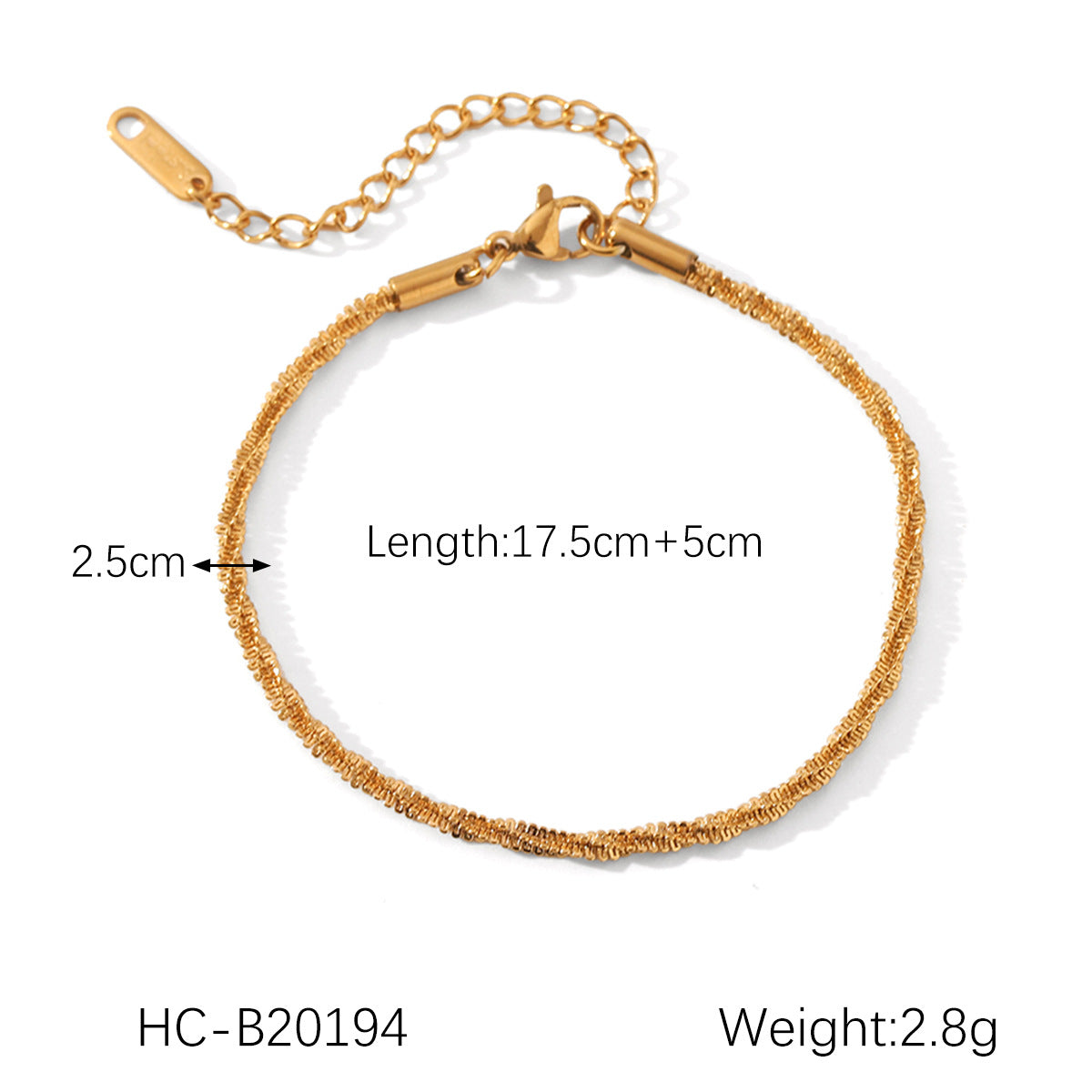 Bracciale in acciaio inossidabile geometrico stile INS con catena a corda ritorta, catena a lama, catena Figaro e catena Snake placcate in oro 18 carati