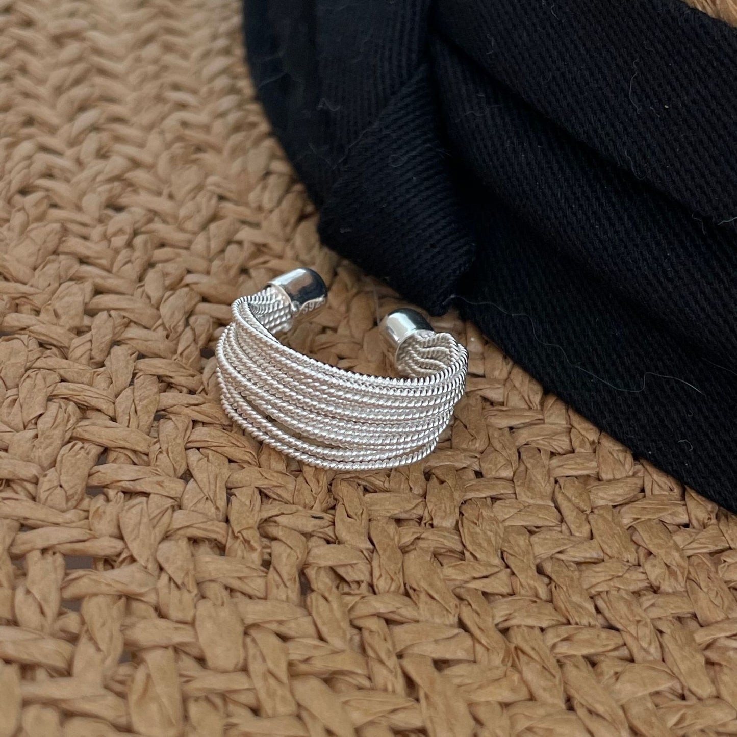 Minimalist Geometric Open Ring for Women in 925 Sterling Silver with Gold Plating