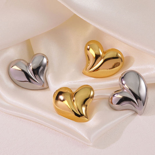 Pendientes Dulces de Acero Inoxidable con Forma de Corazón para Mujer