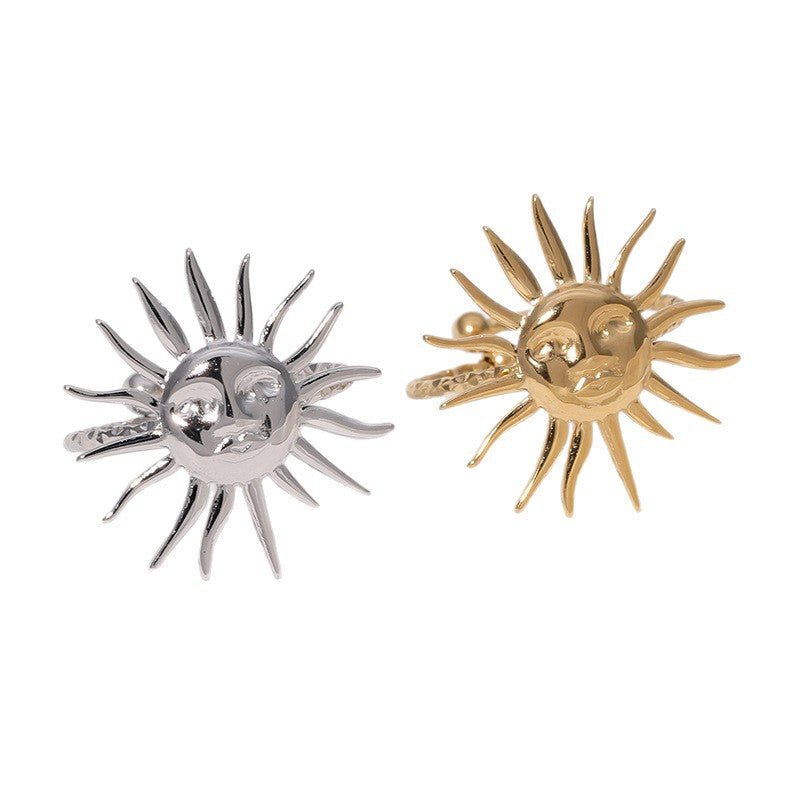 Minimalist Geometric Open Ring 18K Gold Plated Stainless Steel Irregular Design Women Jewelry