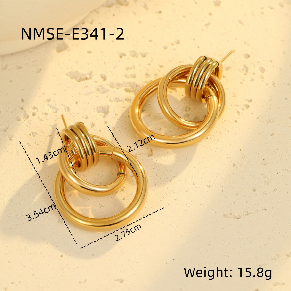 Geometric Stainless Steel Electroplated Fashion Earrings for Women with Circular Design