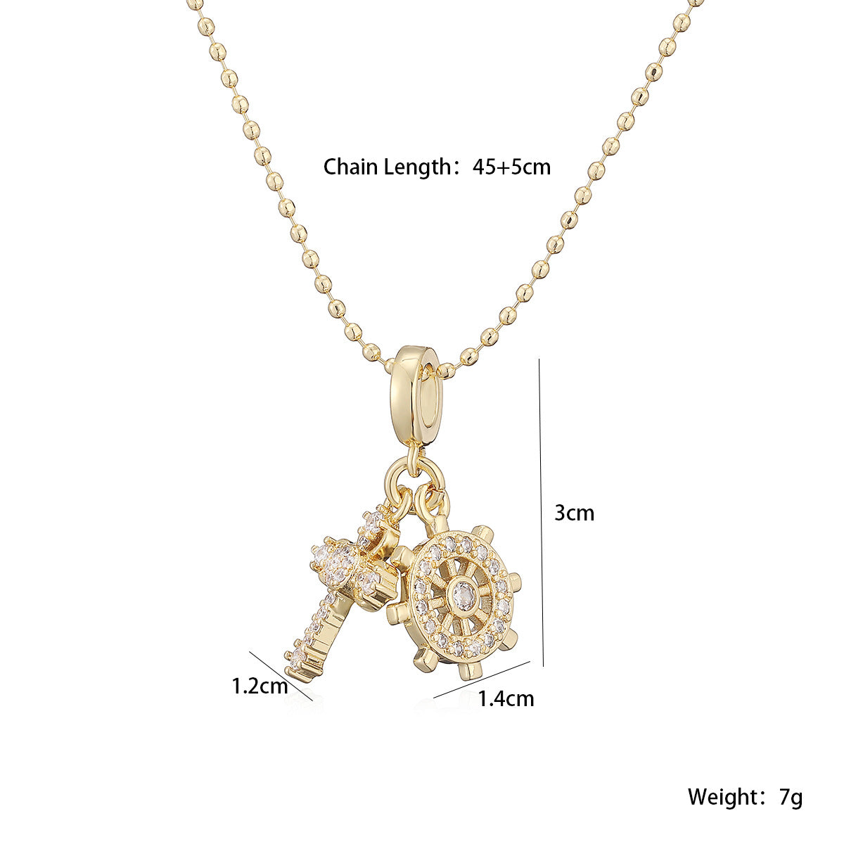 Minimalist Gold Plated Brass Cross Heart Cubic Zirconia Pendant Necklace for Women