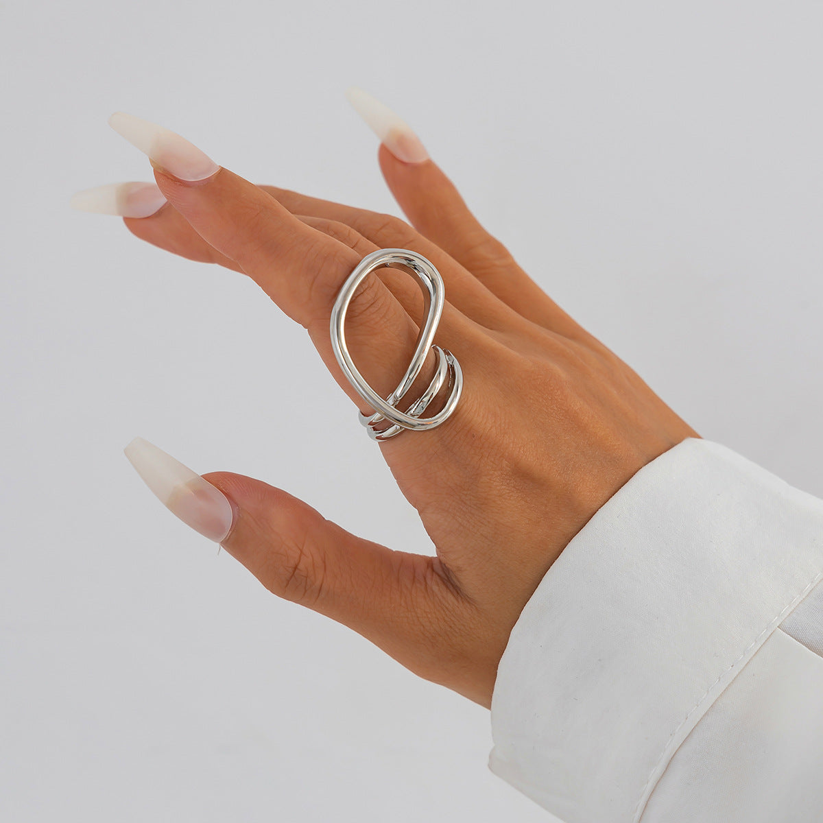 Minimalist Geometric Open Bangle Bracelet for Women with Polished Alloy Finish and Spring Clasp