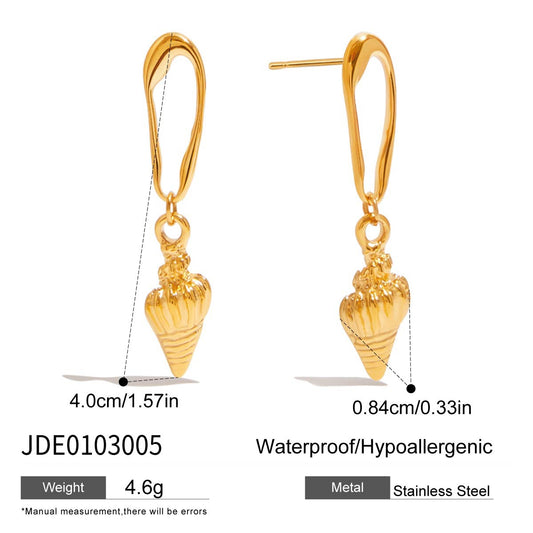 18K Gold Plated Geometric Stainless Steel Earrings for Women