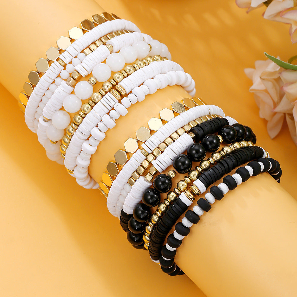 Minimalist Geometric Round Resin Plated Bracelet Unisex Fashion Stackable Bangle