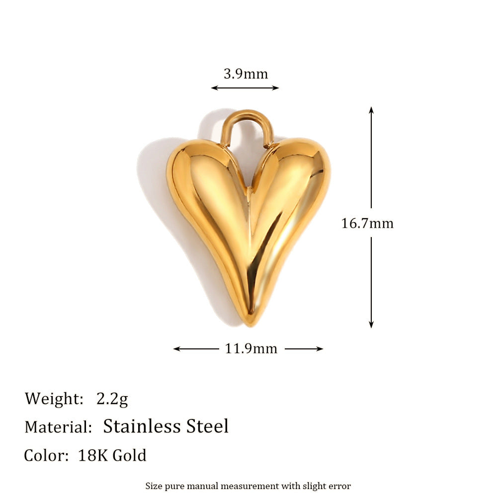Geometric Sunflower Heart Pendant in Stainless Steel with 18K Gold Plating, Vintage-Inspired Rose and Daisy Accents for Women