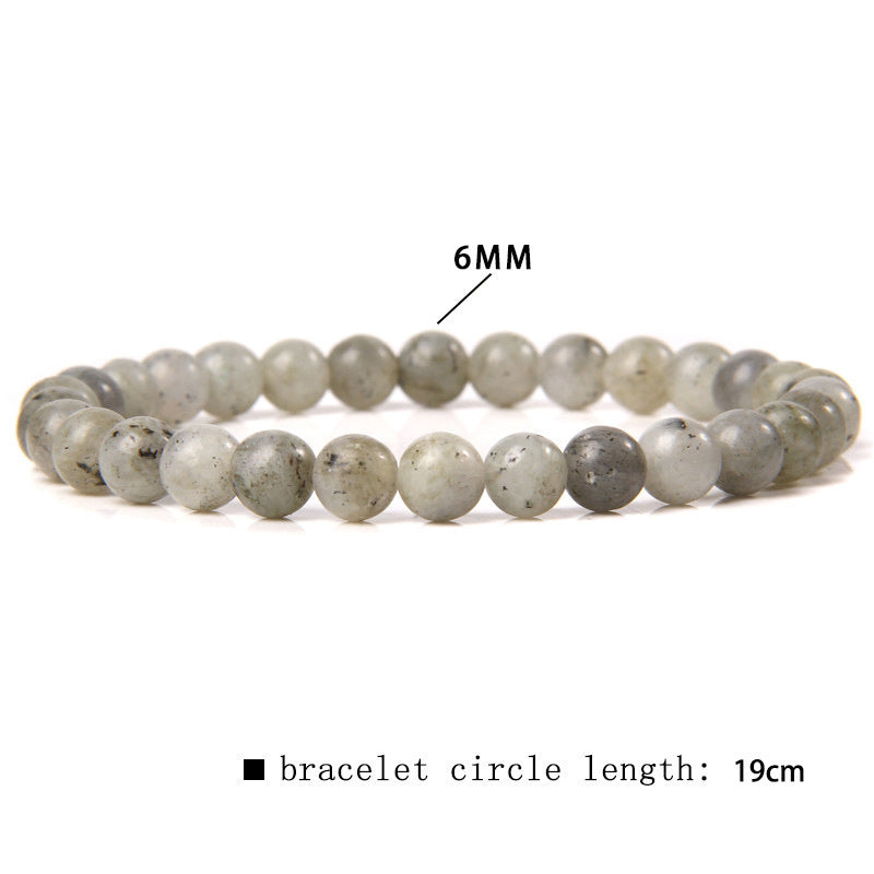 Elegant Casual Geometric Natural Agate Beaded Bracelet Unisex 6mm