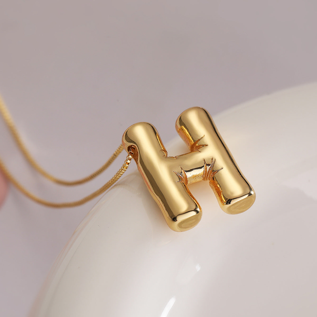 Minimalist Irregular Geometric Letter Balloon Pendant Necklace for Women