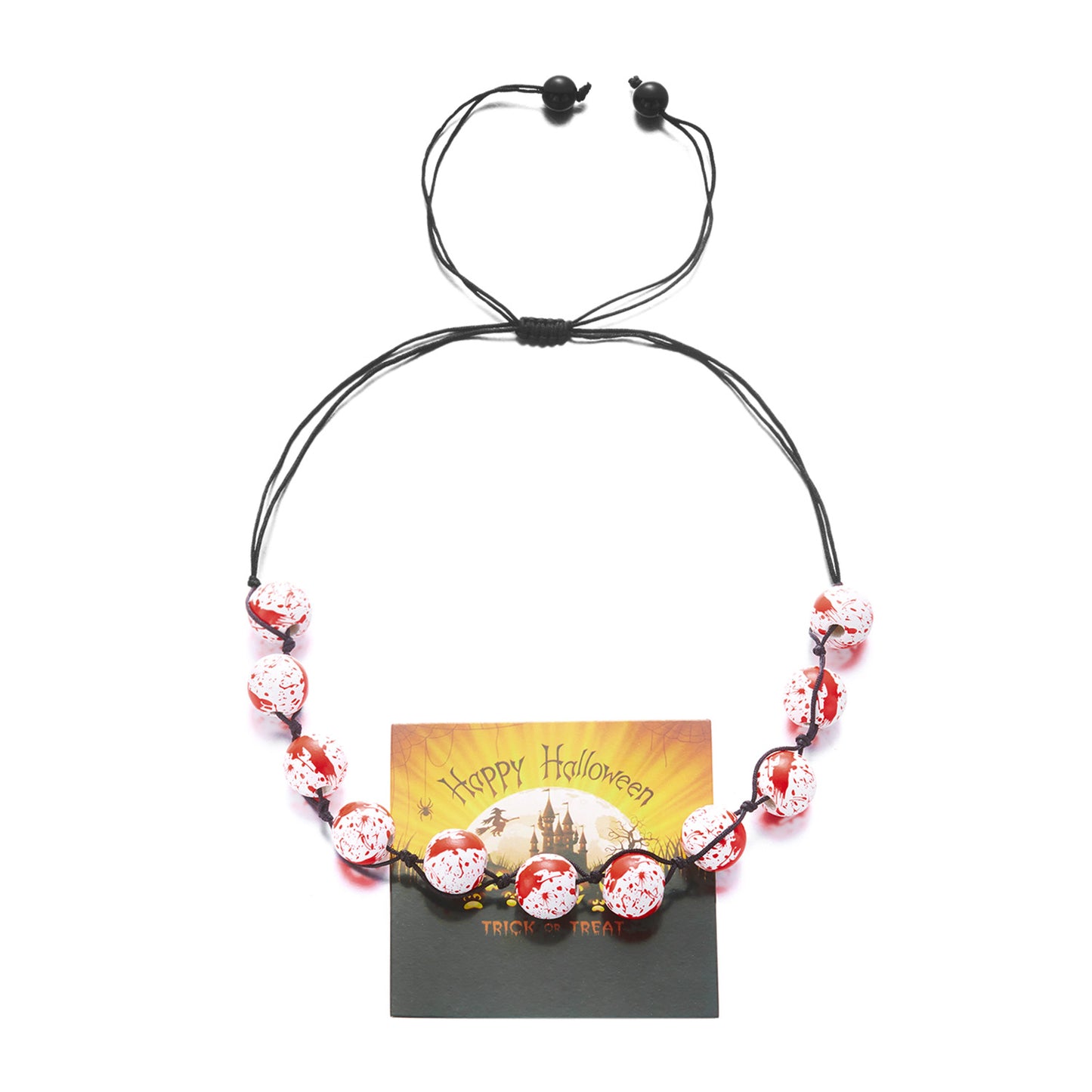 Collana da donna con ciondolo a forma di fantasma di zucca di Halloween vintage in resina con forma geometrica e accenti rotondi