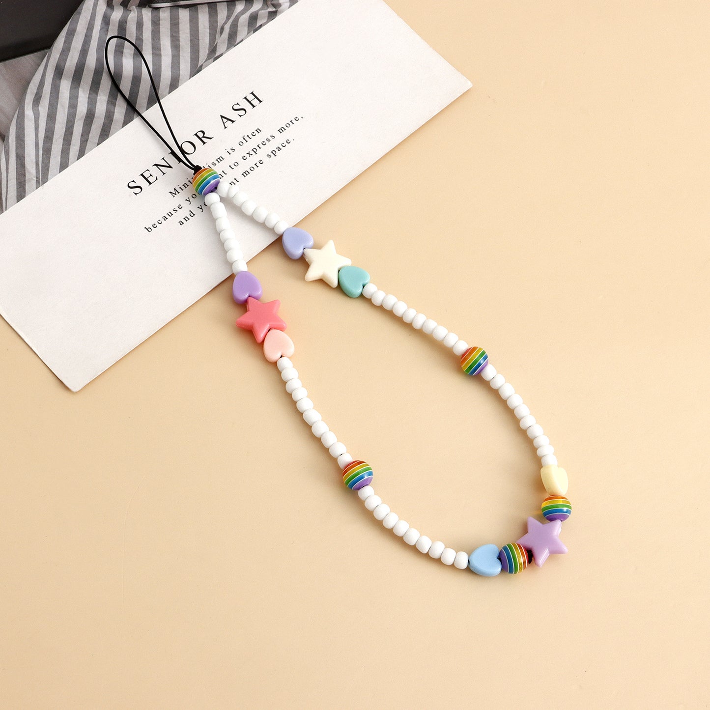 Sweet Minimalist Star Alloy Plated Charm with White Seed Pearls