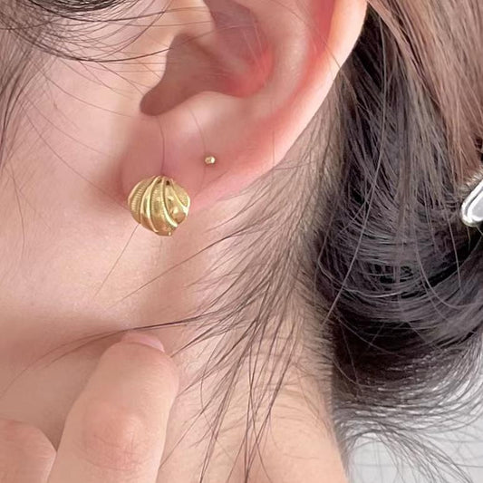 Pendientes Minimalistas Dulces de Plata de Ley 925 con Forma de Lágrima, Concha Geométrica e Incrustaciones de Perlas para Mujer