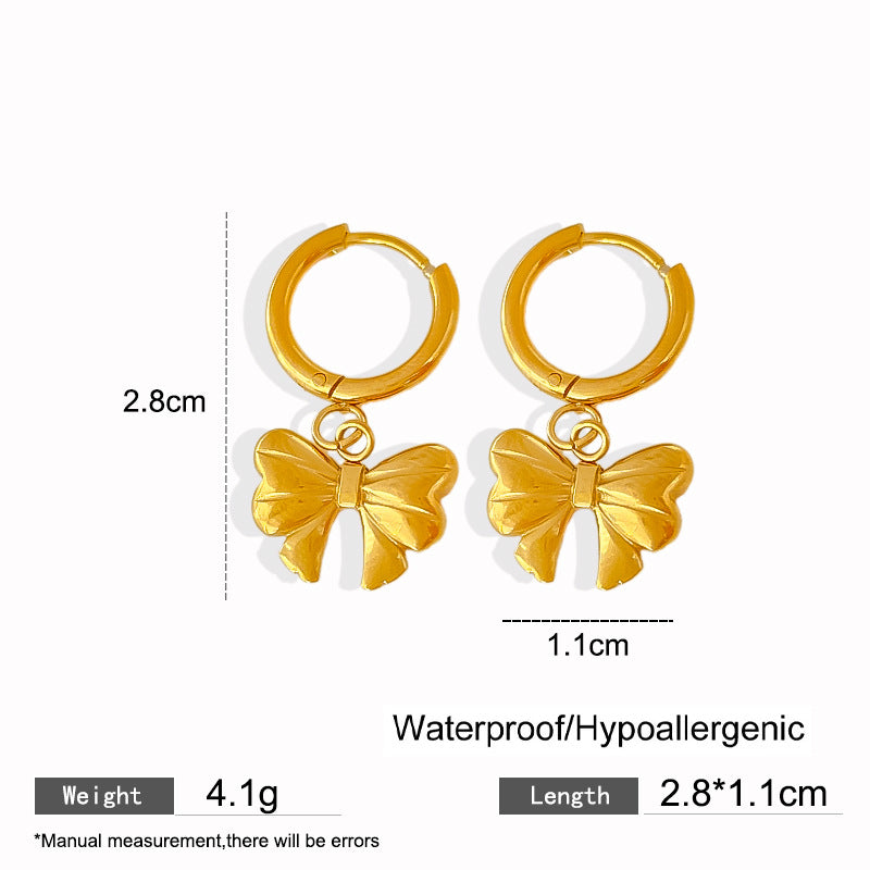 Elegant Titanium Steel Drip Oil Plated Stud Earrings for Women