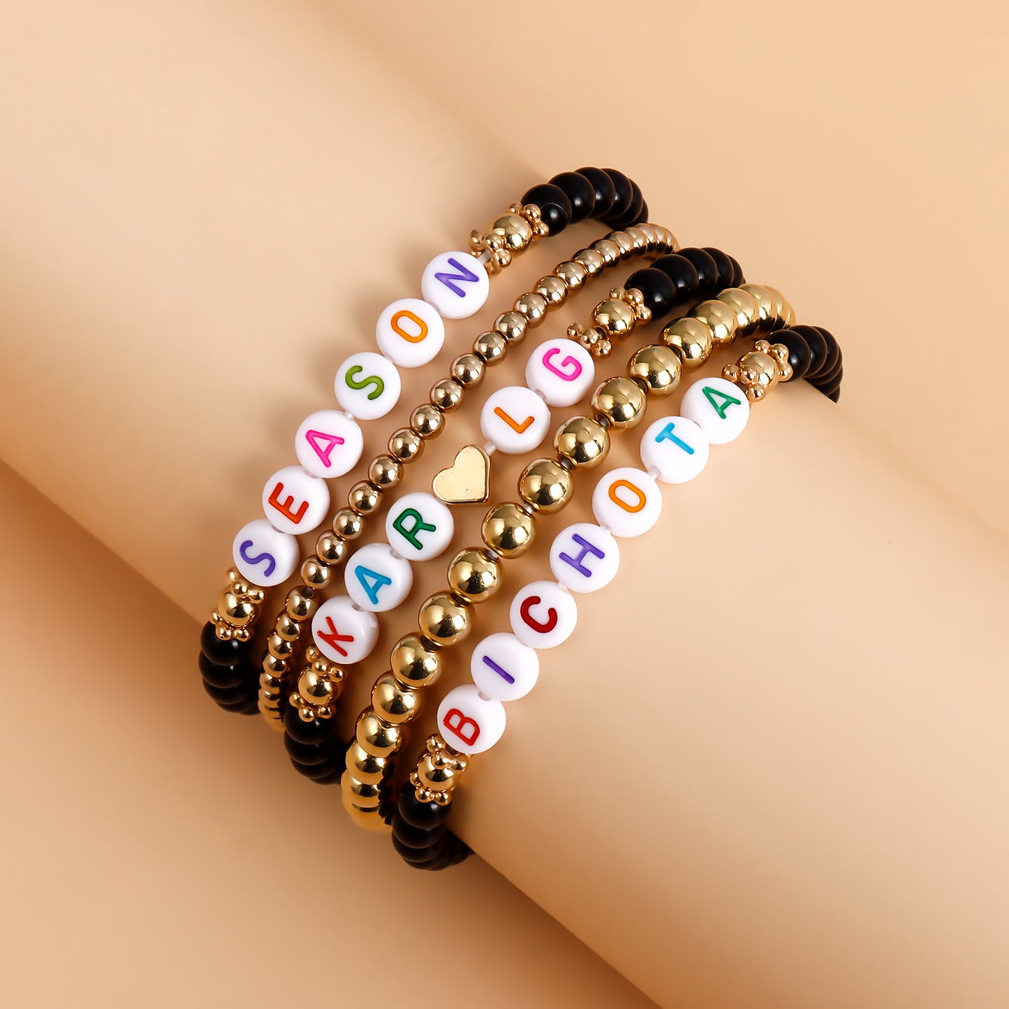 Bohemian Style Geometric Alloy Bracelet with Plated Finish for Women