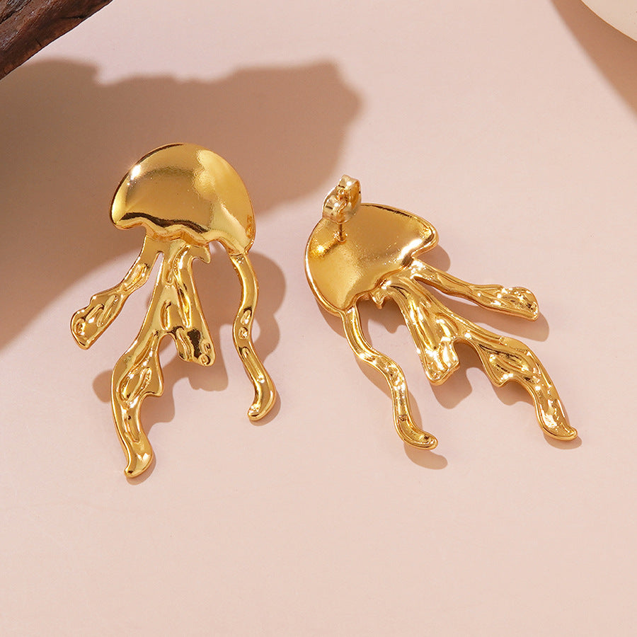 Statement Jellyfish Stainless Steel Stud Earrings for Women