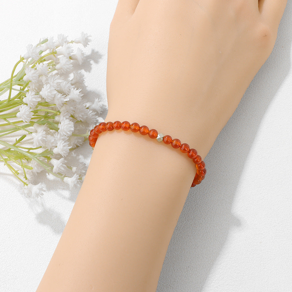 Vintage Geometric Agate Beaded Bracelet Unisex Handmade Jewelry