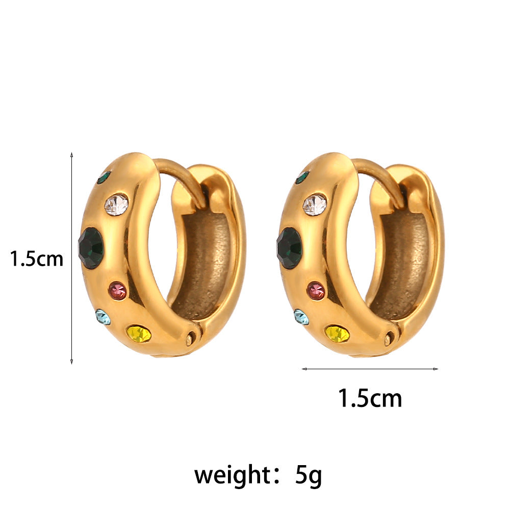 Elegante Conjunto Minimalista de Pendientes y Collar de Acero Inoxidable Chapado en Oro con Dijes de Corazón, Lágrima y Campana para Mujer