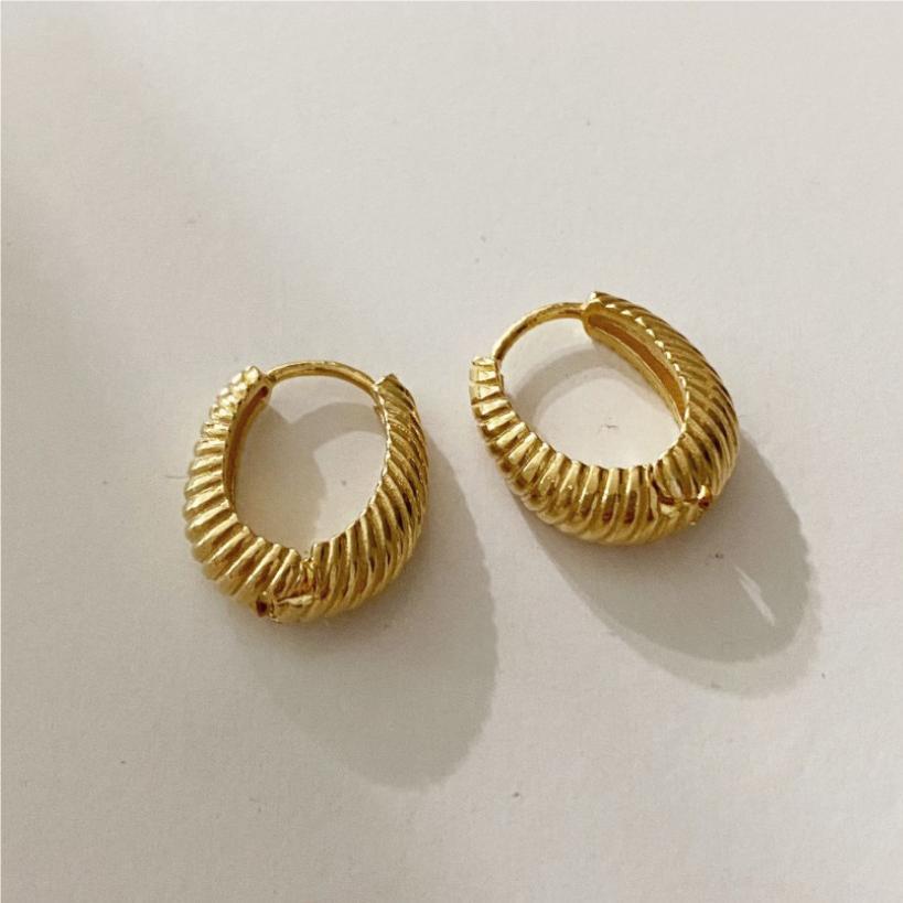 Minimalist Geometric Letter Stud Earrings in 925 Sterling Silver with Gold Plating