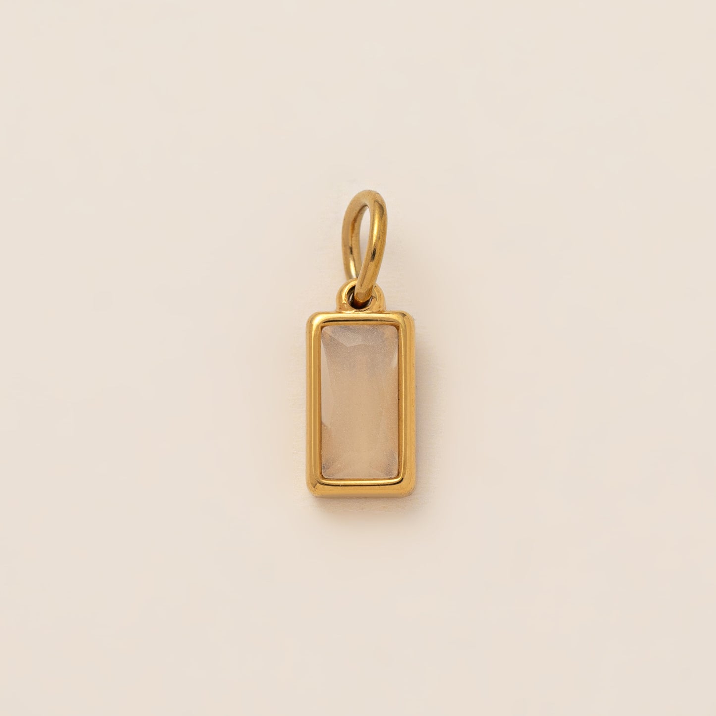 Minimalist 18K Gold Plated Round Square Geometric Gemstone Pendant Necklace for Unisex