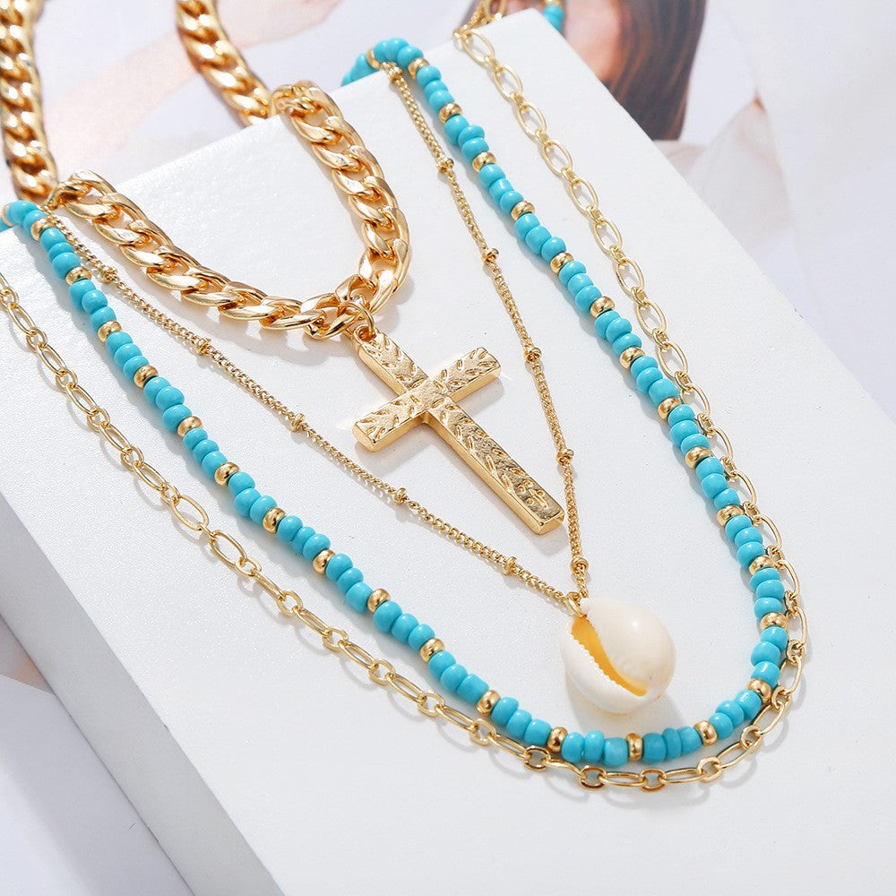 Casual Geometric Alloy Ball Chain Necklace