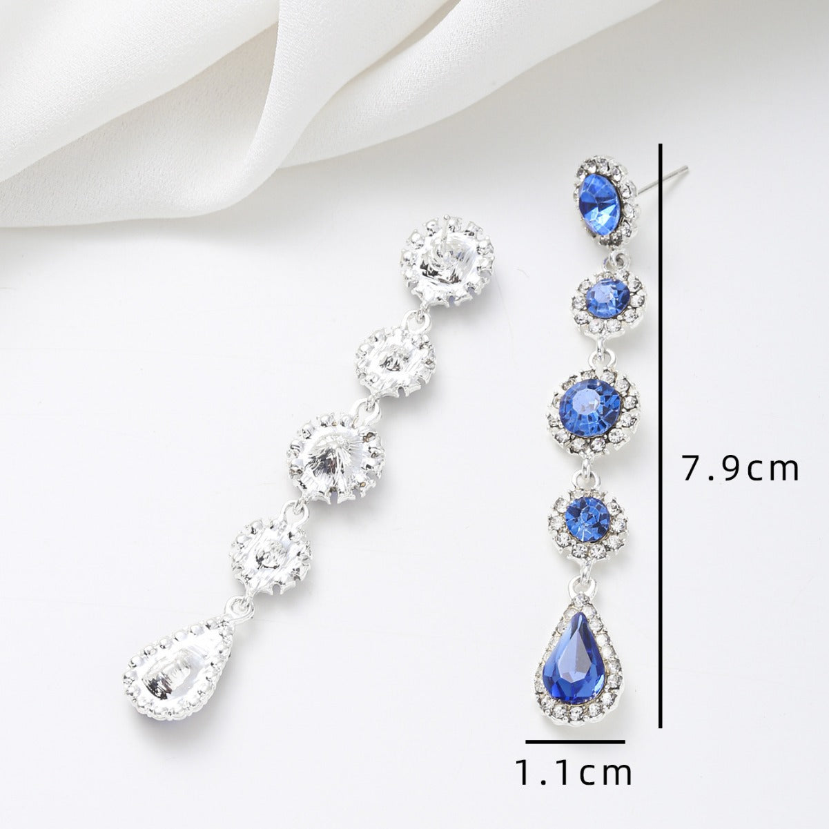 Fashionable Retro Tassel Earrings for Women with Crystal Inlay in Alloy, Teardrop and Geometric Shape, Minimalist and Versatile Design