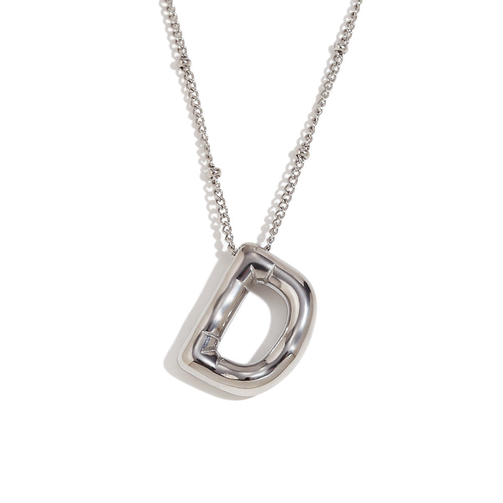 Fashionable Letter-Shaped Stainless Steel Pendant Necklace with 18K Gold Plating for Women