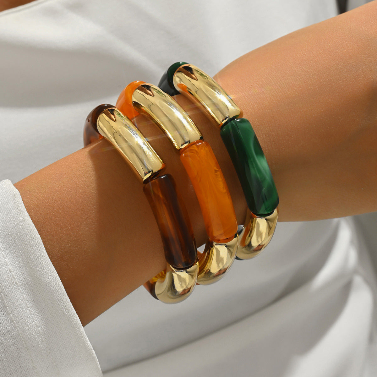 Vintage Marble Texture Acrylic Bracelet for Women