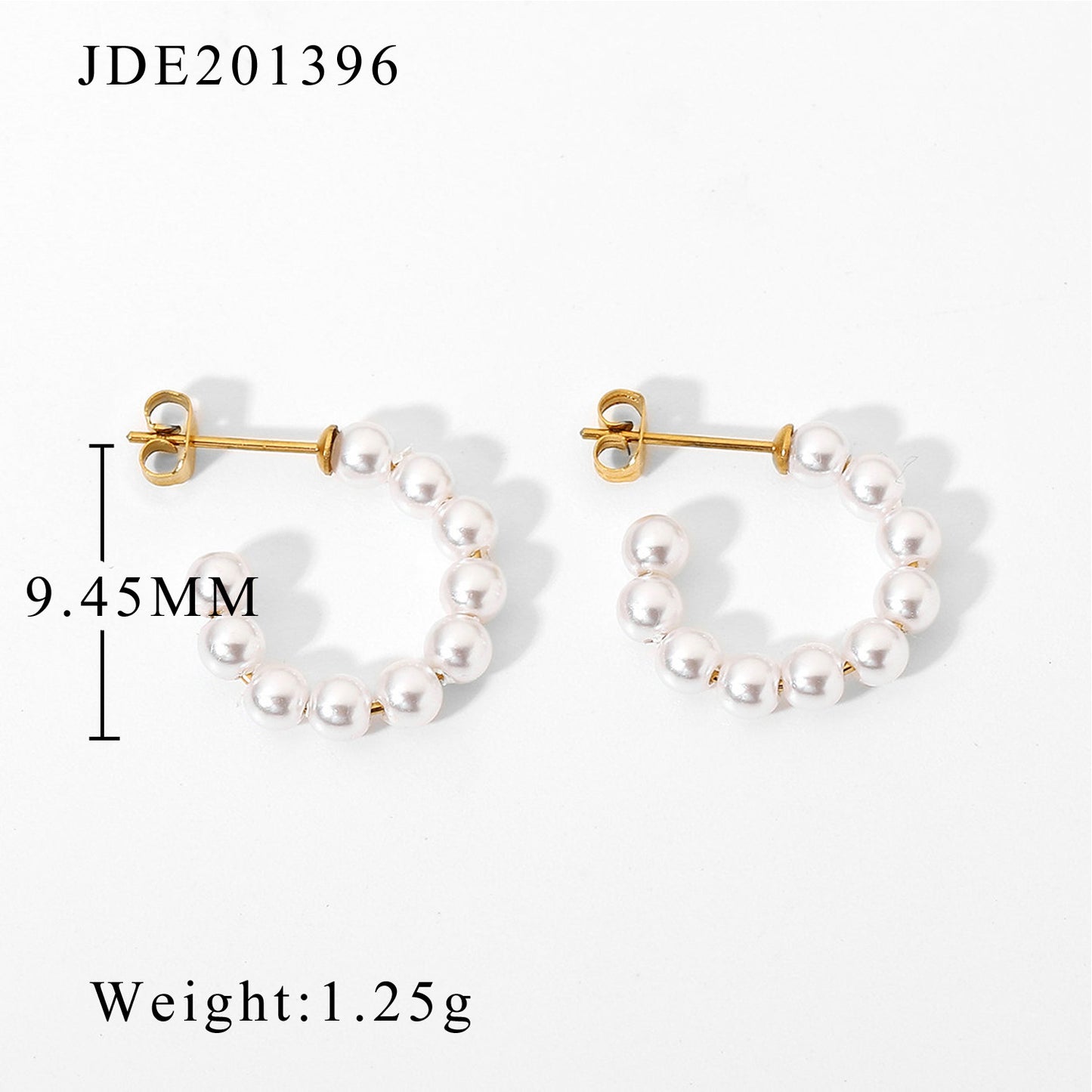 18K Gold Plated Geometric Round Stainless Steel Stud Earrings for Women