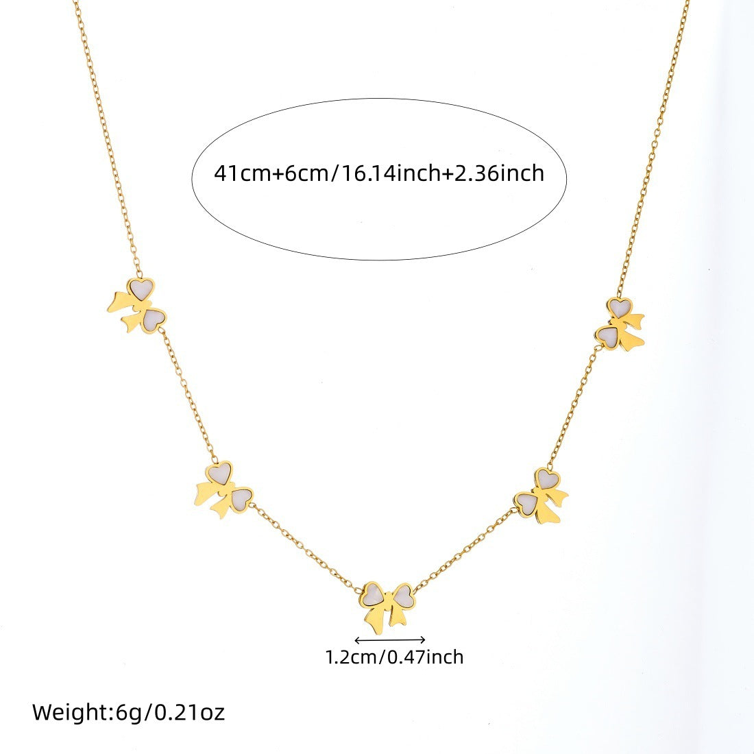 Minimalist Elegant White Gold Plated Bow Knot Stainless Steel Jewelry Set for Women