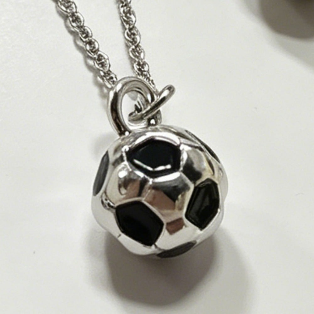 Luxury Brass Football Pendant Necklace Box Chain Women