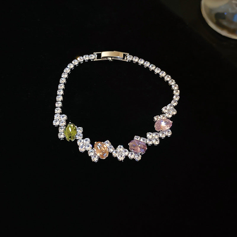 Elegant Gold Plated Brass Butterfly Floral Cubic Zirconia Bracelet for Women