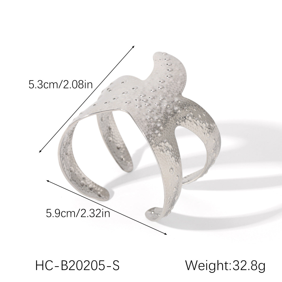 Bracciale rigido minimalista da donna con fiocco e apertura, in acciaio inossidabile placcato oro 18K