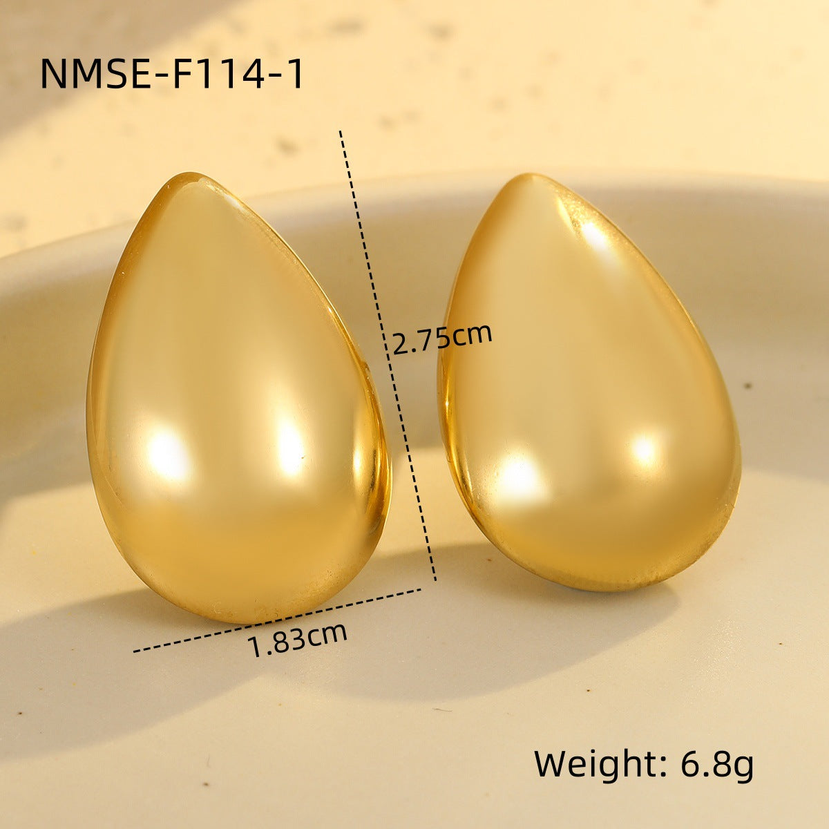 Orecchini a perno geometrici minimalisti in acciaio inossidabile con placcatura in oro 18 carati da donna