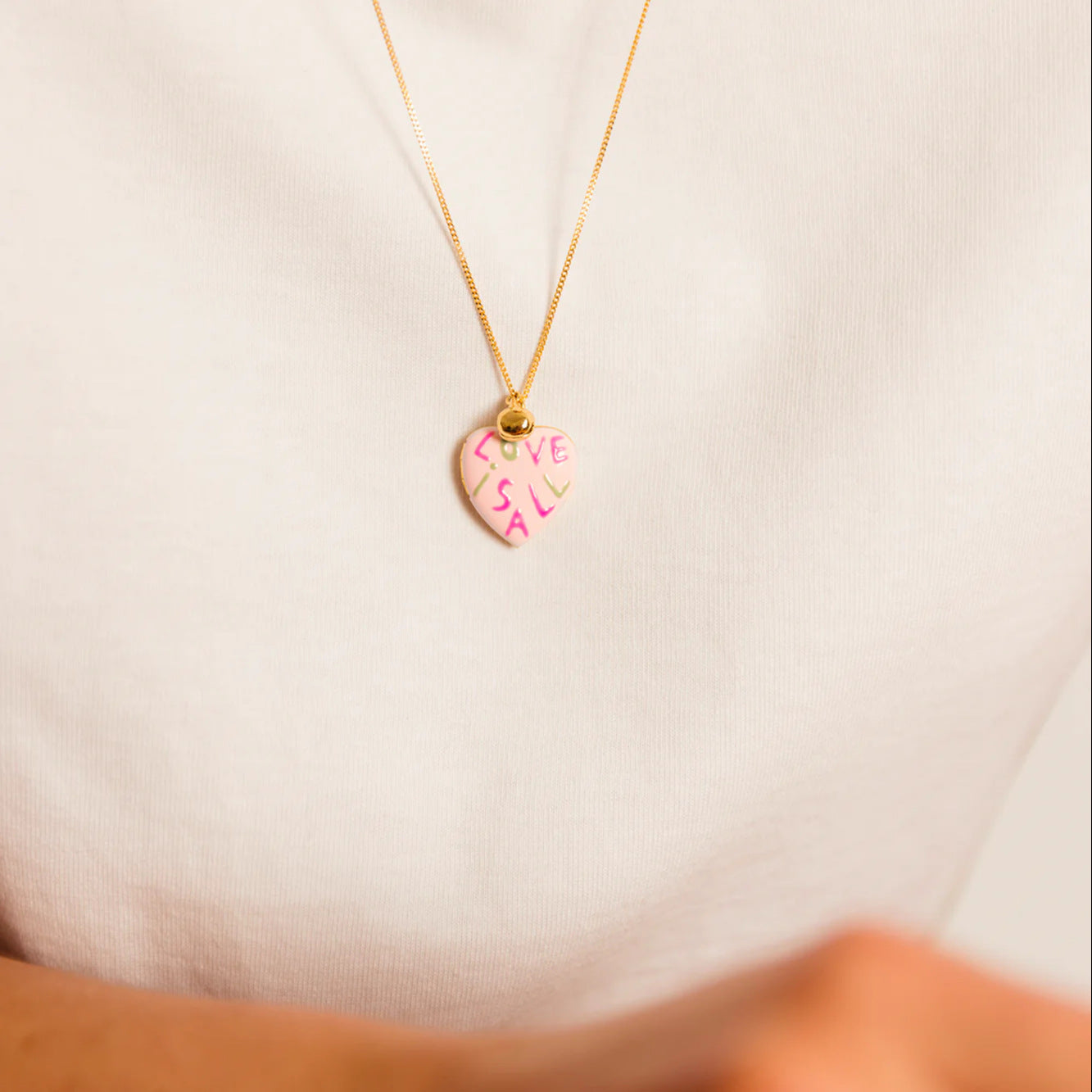 Collana a Cuore Apribile Smaltata Placcata Oro 18K Minimalista da Donna