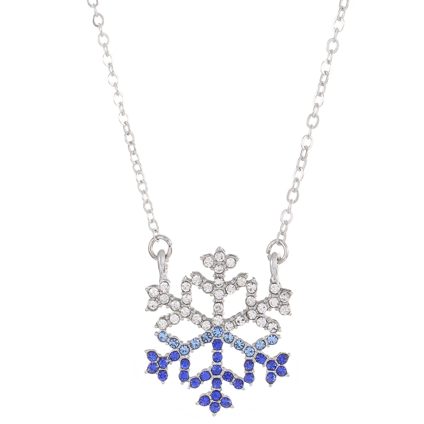 Collar de copo de nieve geométrico para mujer con incrustaciones de diamantes de imitación, cadena de aleación en estilo minimalista y moderno