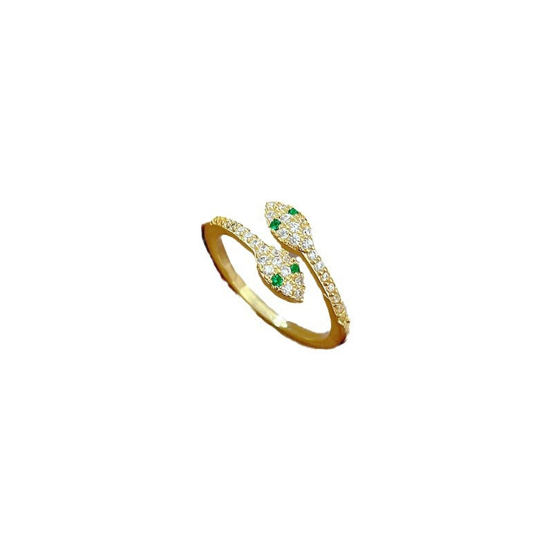 Kawaii Snake Ring Adjustable Brass Ring Women's Minimalist Jewelry