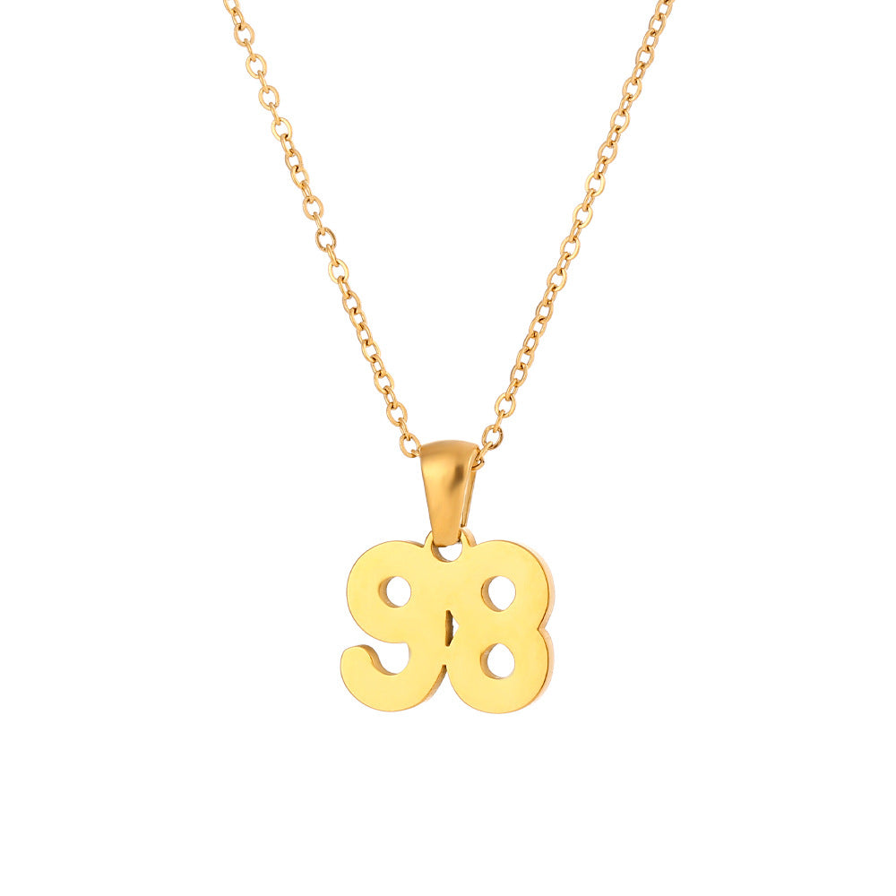 Minimalist Letter Pendant Necklace for Women Stainless Steel with 18K Gold Plating Classic Cut Design