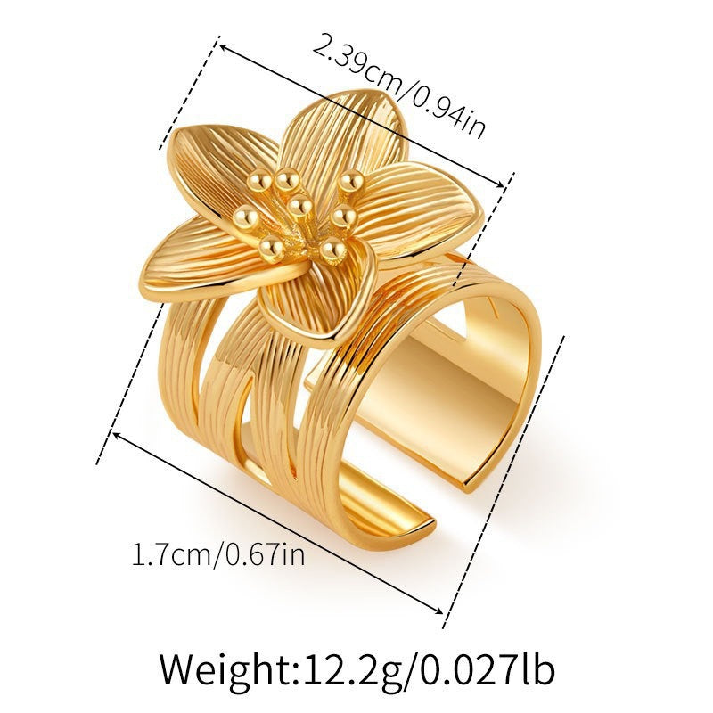 Fashion Minimalist Geometric Bow Alloy Plated Ring Set for Women