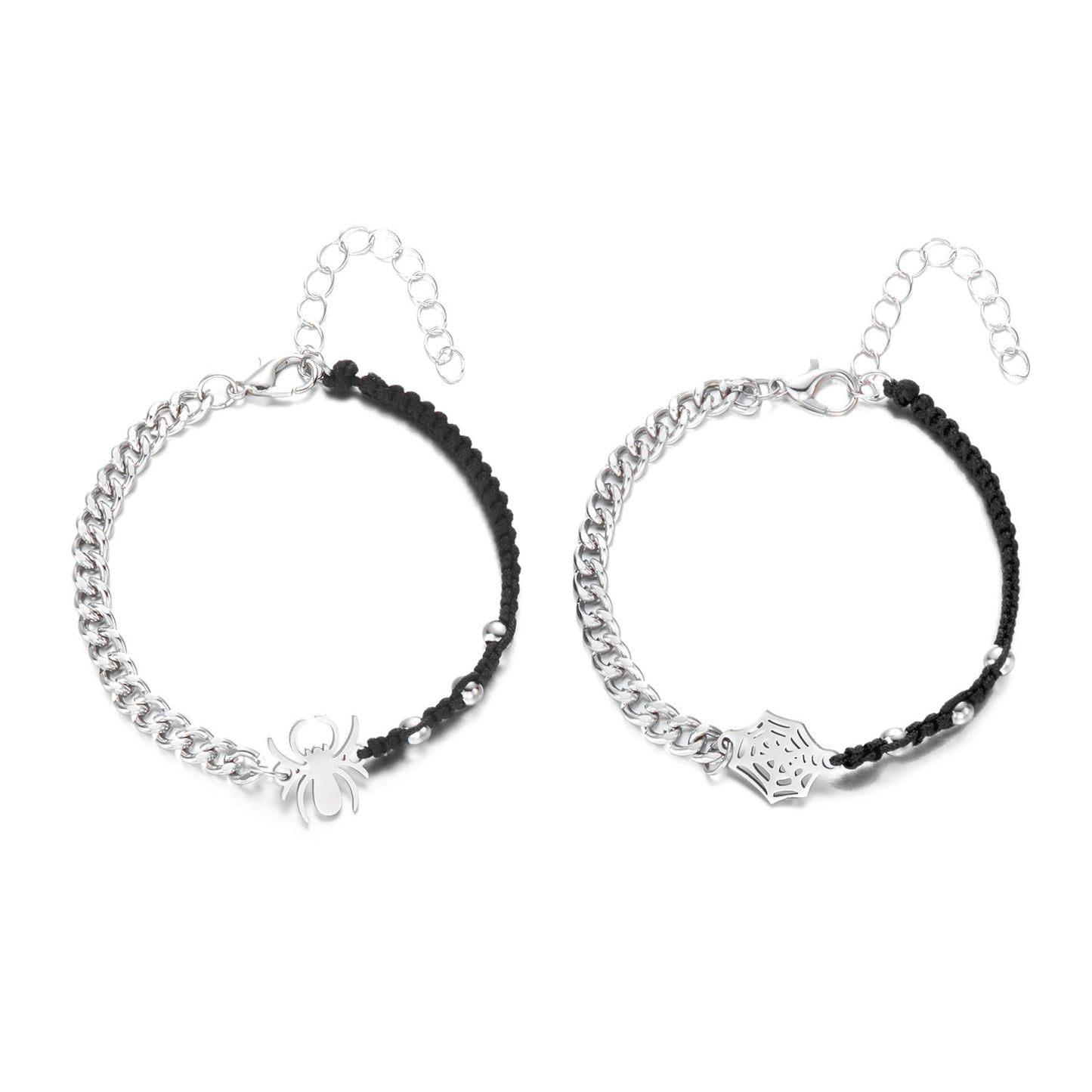 Pulsera de aleación con patrón de telaraña hecha a mano para mujer, estilo bohemio minimalista, pulsera de la amistad ajustable