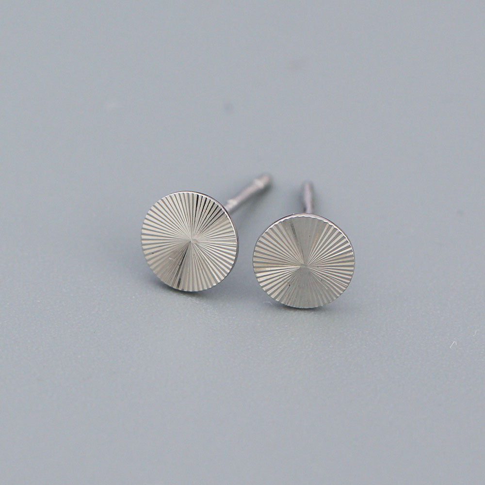 Orecchini a perno con design geometrico floreale, placcati in argento sterling 925, minimalisti ed eleganti, per donna