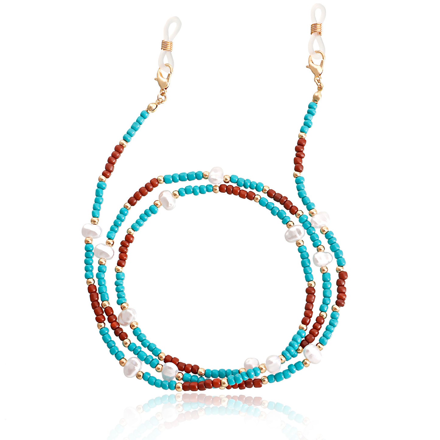 Alloy Acrylic Pearl Beaded Mask and Eyeglass Chain