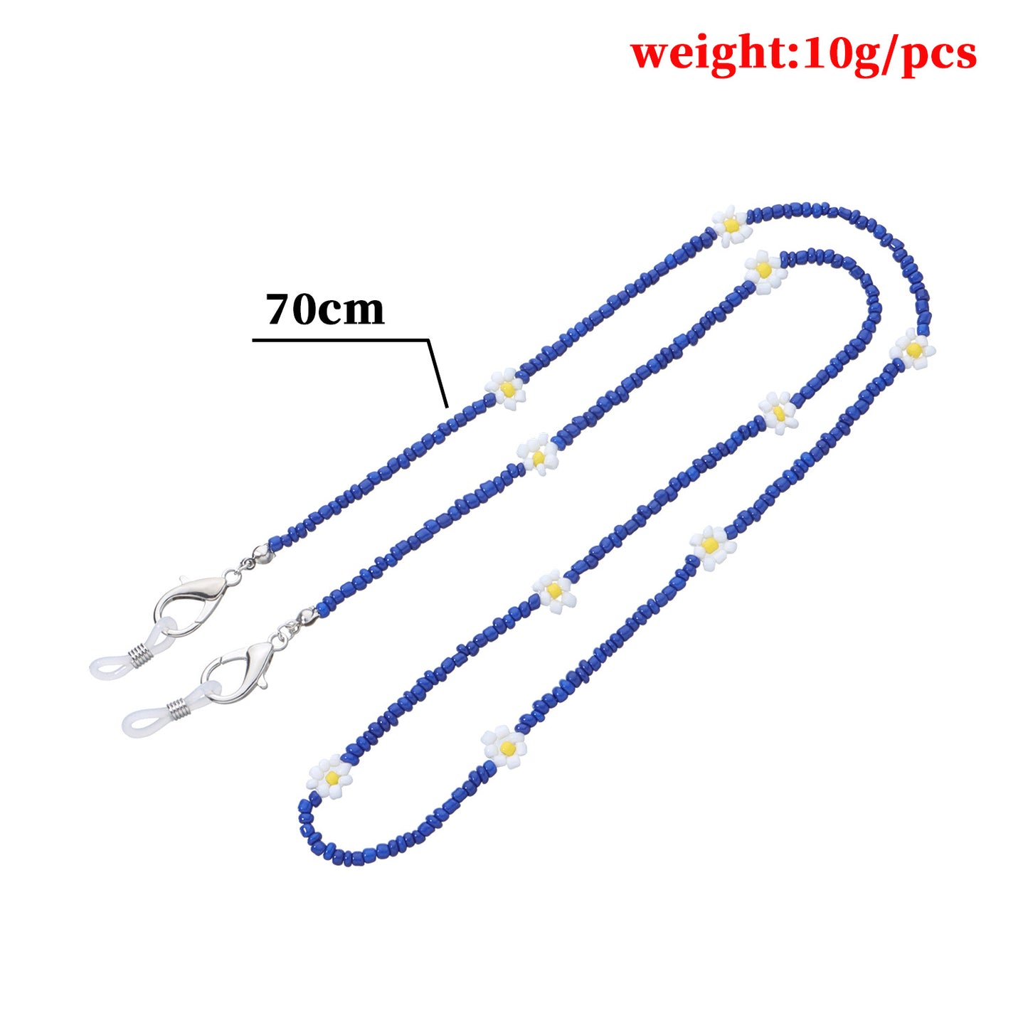 Floral Flower Glass Beads Eyewear Chain Mask Holder